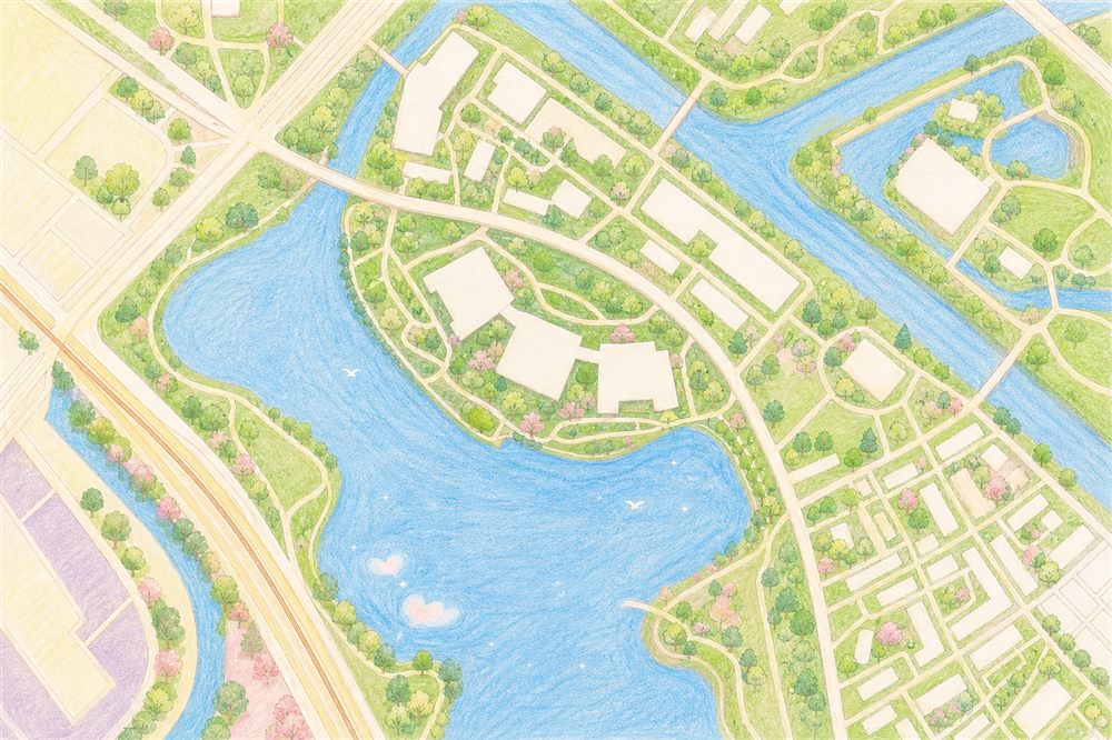 美兰湖畔酒店周边手绘地图
